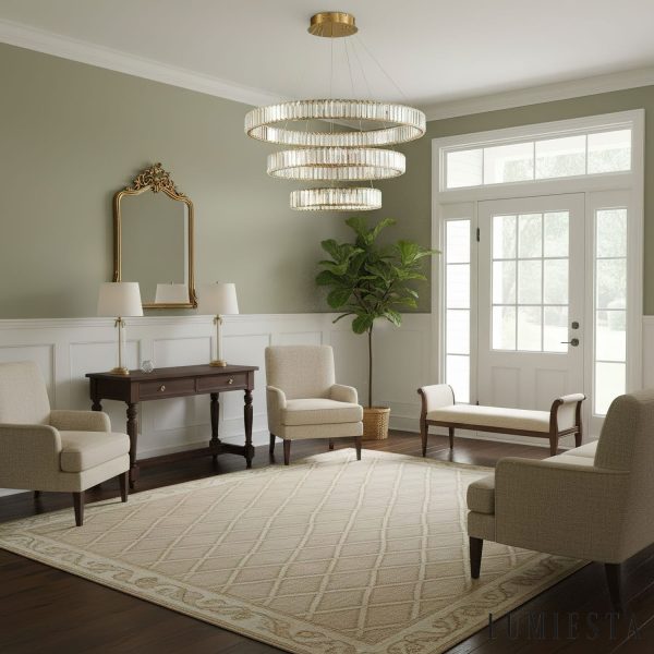 Rubinia - Lampa wisząca kryształowa, złota do salonu Ø40/60/80/100 cm