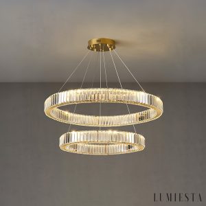 Rubinia - Lampa wisząca kryształowa, złota do salonu Ø40/60/80/100 cm