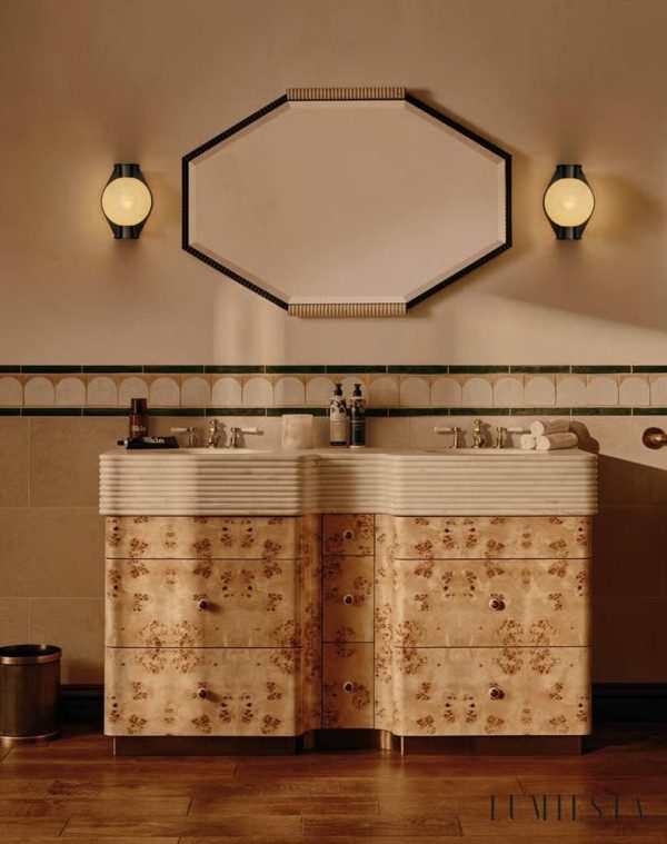 Sienaria - Lampa sufitowa alabastrowa, brązowo-biała do salonu, Ø16x21 cm