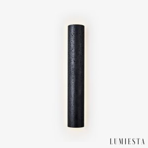 Sintria - Lampa wisząca czarna trawertynowa do jadalni, Ø10x35/60/90/120 cm