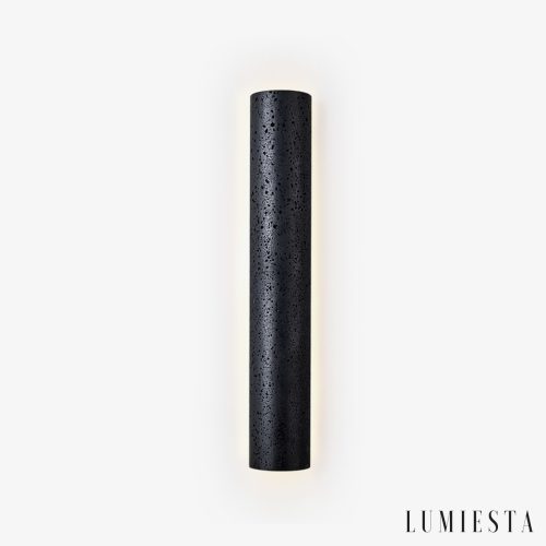 Sintria - Lampa wisząca czarna trawertynowa do jadalni, Ø10x35/60/90/120 cm