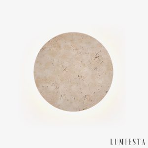 Solatva - Lampa wisząca trawertynowa, żółta, ściemnialna do salonu, Ø30 x H30 cm