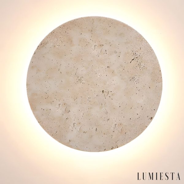 Solatva - Lampa wisząca trawertynowa, żółta, ściemnialna do salonu, Ø30 x H30 cm