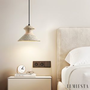 Taorminae - Lampa wisząca trawertynowa, żółta do jadalni, Ø14/16/18 cm