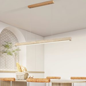 Toledis - Lampa wisząca trawertynowa, orzechowa do jadalni, Ø80/100/120/150 cm