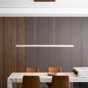 Toledis - Lampa wisząca trawertynowa, orzechowa do jadalni, Ø80/100/120/150 cm