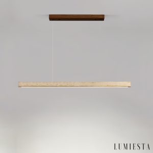 Toledis - Lampa wisząca trawertynowa, orzechowa do jadalni, Ø80/100/120/150 cm