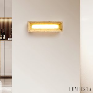 Tiveryn - Kinkiet trawertynowy żółty, nowoczesny do salonu ∅7x23 cm