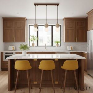 Travena - Lampa wisząca trawertynowa, żółto-biała do jadalni, Ø10/Ø15/Ø30/60 cm