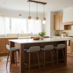 Travena - Lampa wisząca trawertynowa, żółto-biała do jadalni, Ø10/Ø15/Ø30/60 cm