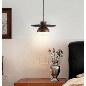 Tropeza - Lampa wisząca trawertynowa czarna do salonu Ø30x18 cm