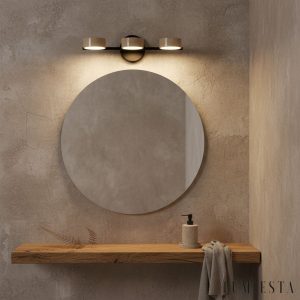 UrbinoX - Kinkiet trawertynowy miedziany, do łazienki nad lustro, Ø32/46 cm