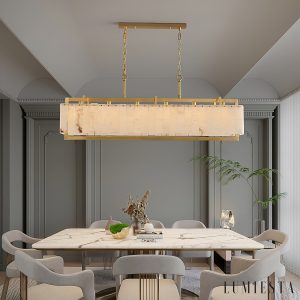 Urbisca - Lampa wisząca glamour, złota i biała do jadalni 100/125 cm