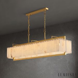 Urbisca - Lampa wisząca glamour, złota i biała do jadalni 100/125 cm