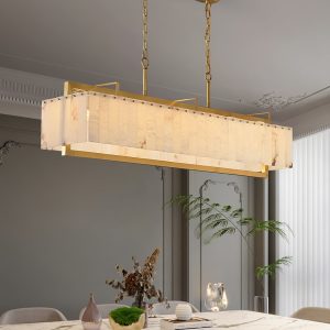 Urbisca - Lampa wisząca glamour, złota i biała do jadalni 100/125 cm