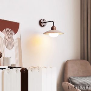 Veronix - Kinkiet nowoczesny trawertynowy złoty do salonu i sypialni Ø25x20cm