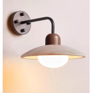 Veronix - Kinkiet nowoczesny trawertynowy złoty do salonu i sypialni Ø25x20cm