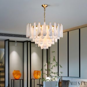 Lumiesta-vesparis-lampa-wiszca-glamour-mosina-z-alabasterem-do-salonu-5580-cm-1.jpg Vesparis - Lampa wisząca glamour mosiężna z alabasterem do salonu, Ø55/80 cm