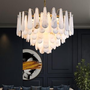 Lumiesta-vesparis-lampa-wiszca-glamour-mosina-z-alabasterem-do-salonu-5580-cm-2.jpg Vesparis - Lampa wisząca glamour mosiężna z alabasterem do salonu, Ø55/80 cm