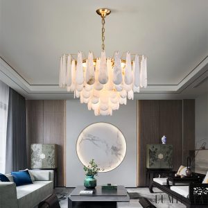 Lumiesta-vesparis-lampa-wiszca-glamour-mosina-z-alabasterem-do-salonu-5580-cm-4.jpg Vesparis - Lampa wisząca glamour mosiężna z alabasterem do salonu, Ø55/80 cm