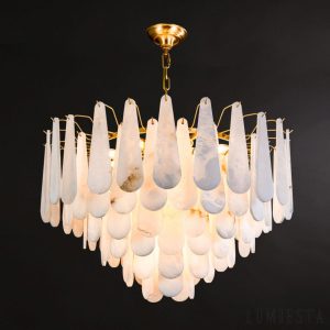 Lumiesta-vesparis-lampa-wiszca-glamour-mosina-z-alabasterem-do-salonu-5580-cm-7.jpg Vesparis - Lampa wisząca glamour mosiężna z alabasterem do salonu, Ø55/80 cm