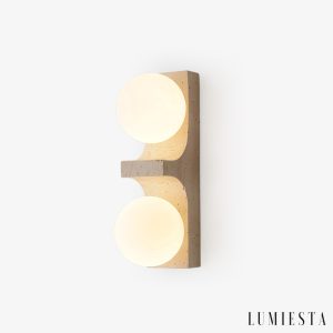 Vesuvia - Lampa wisząca trawertynowa, żółta, do salonu, Ø7 x 23/50 cm