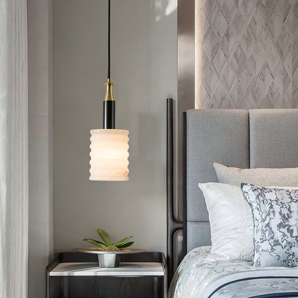 Ternika - Lampa wisząca z alabastru, nowoczesna, 1-punktowa | Ø12,5x35 cm / Ø15x38 cm