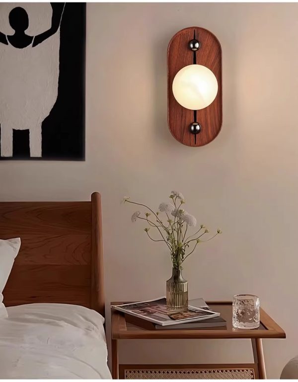 Lampa ścienna Alabaster Odis okrągła styl industrialny