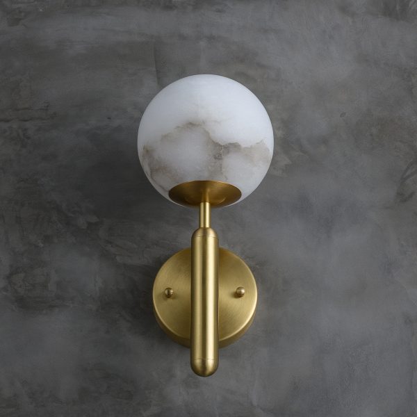 Orbis - Lampa ścienna Alabaster złota elegancja 15cm x 35cm