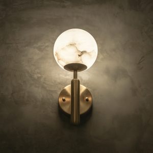 Orbis - Lampa ścienna Alabaster złota elegancja 15cm x 35cm