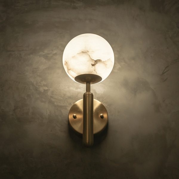 Orbis - Lampa ścienna Alabaster złota elegancja 15cm x 35cm