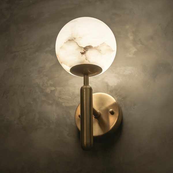 Orbis - Lampa ścienna Alabaster złota elegancja 15cm x 35cm