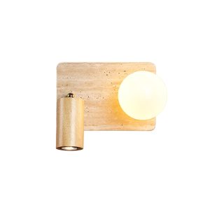 Travertine-Lunara-Duo-Rotating-Wall-Light-Vidirlighting3_3.jpg Lunara Duo okrągła lampa ścienna z trawertynu w kolorze orzechowym, 2 punktowa, nowoczesny kinkiet