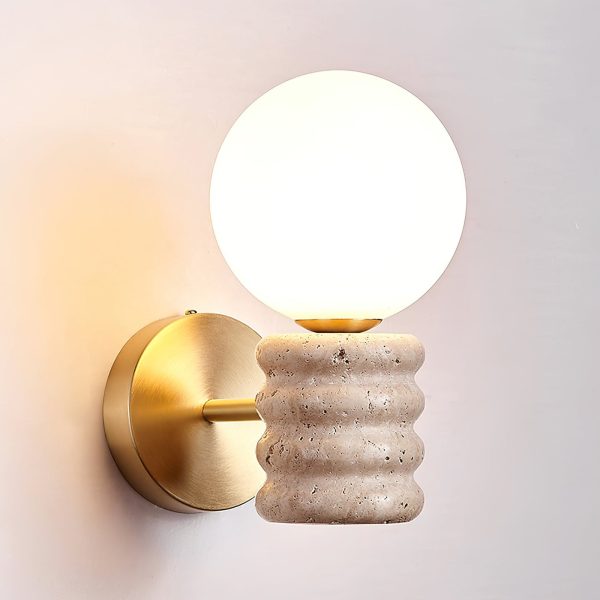 Lampa ścienna Romus Travertine – beżowa, minimalistyczna