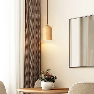 Orkney - Wisząca lampa cylindryczna z trawertynu 10 cm