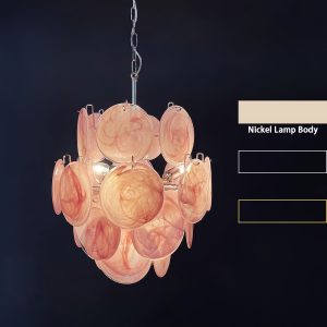 Lampa sufitowa Murano Vintage 45 cm, różowy żyrandol