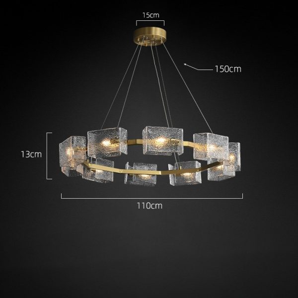 Lampa wisząca szklana w stylu wodnego falowania