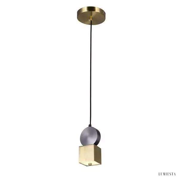 Lampa wisząca LED z mosiądzu i czernią kolekcji Cale