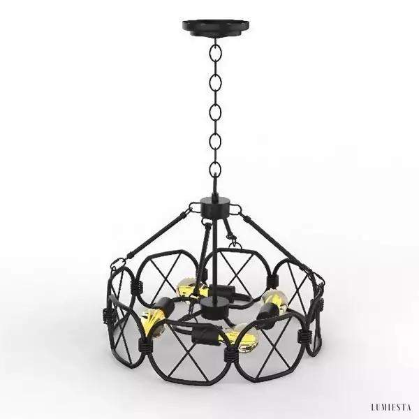 Rustykalna lampa wisząca Cage metalowa do wnętrz