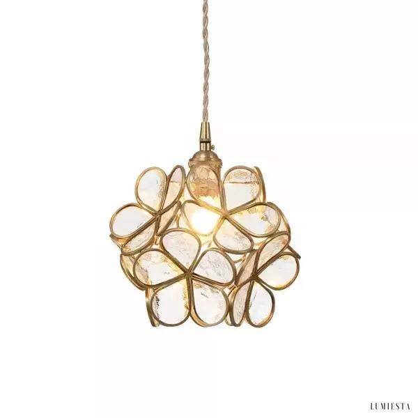 Lampa wisząca w kształcie płatków kwiatu z miedzią