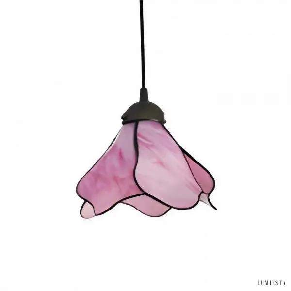 Lampa wisząca szklana w kształcie kwiatu vintage