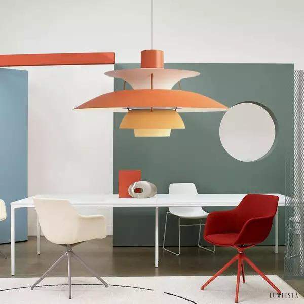 Skandynawska metalowa lampa wisząca wielowarstwowa