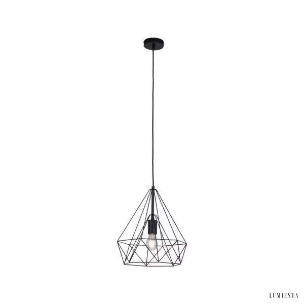 Lampa wisząca metalowa w stylu retro czarna oprawa