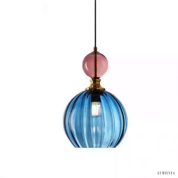 Nowoczesna lampa wisząca w kształcie kuli witrażowej