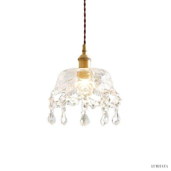 Nowoczesna lampa wisząca w kształcie misy z mosiądzu i szkła