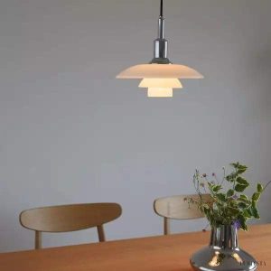 Poria - Duńska metalowa lampa wisząca wielowarstwowa dyskowa, 1-punktowa, Ø28cm