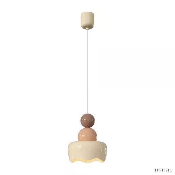 Kremowa lampa wisząca z żywicy w stylu nordyckim