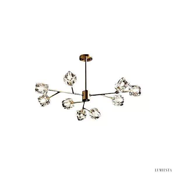 Lampa żyrandol kryształowy w stylu nowoczesnym złota