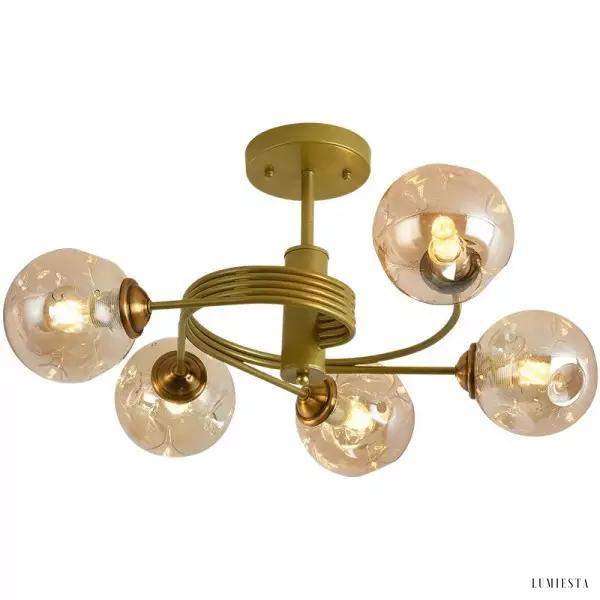 image_1-345.jpg Lampa wisząca Globe kombinacja szkła i metalu 5 źródeł światła