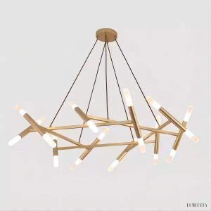 Lampa wisząca w kształcie gniazda ptaka czarna złota